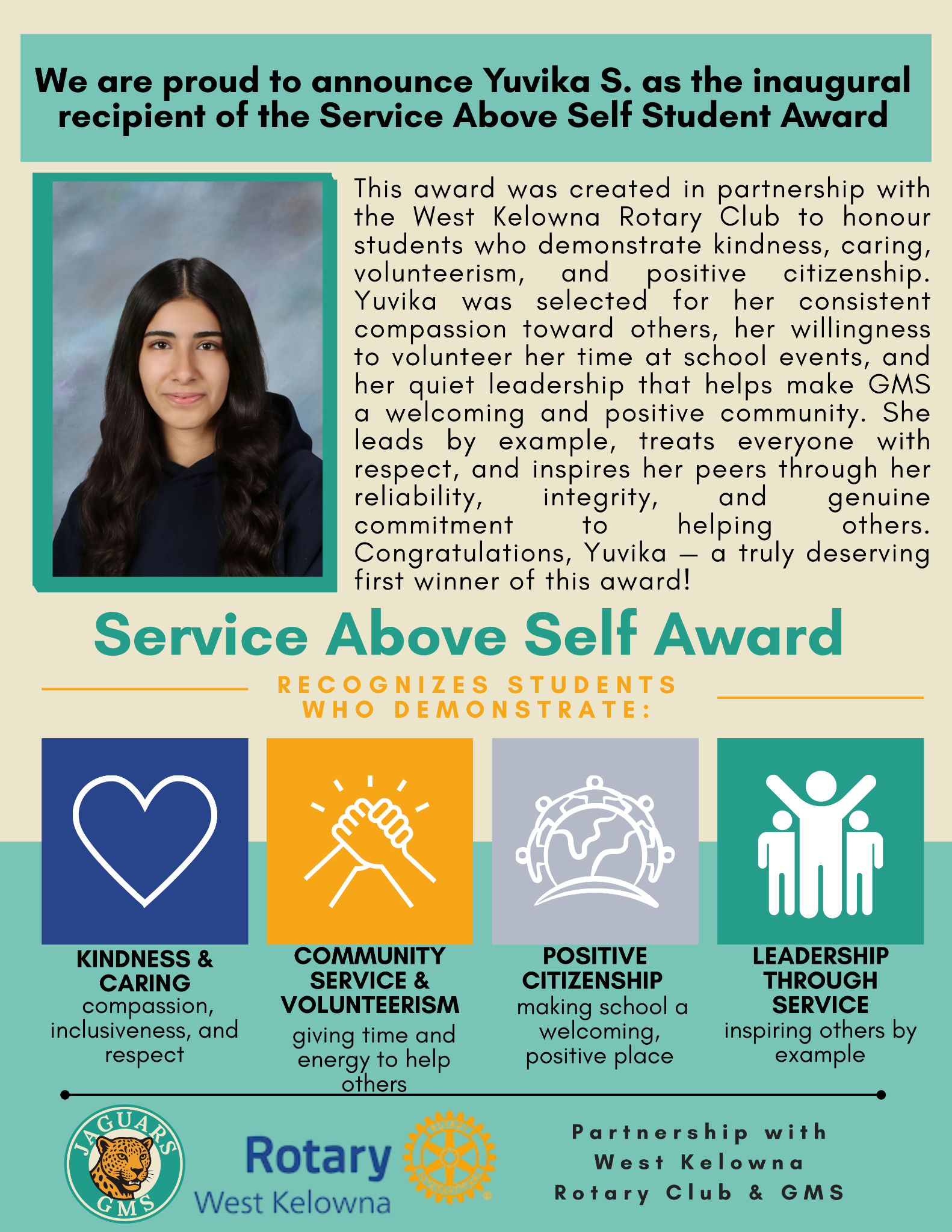November Service Above Self Award